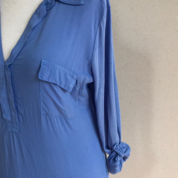 Splendid mixed media long blue shirt - Picture 9 of 14